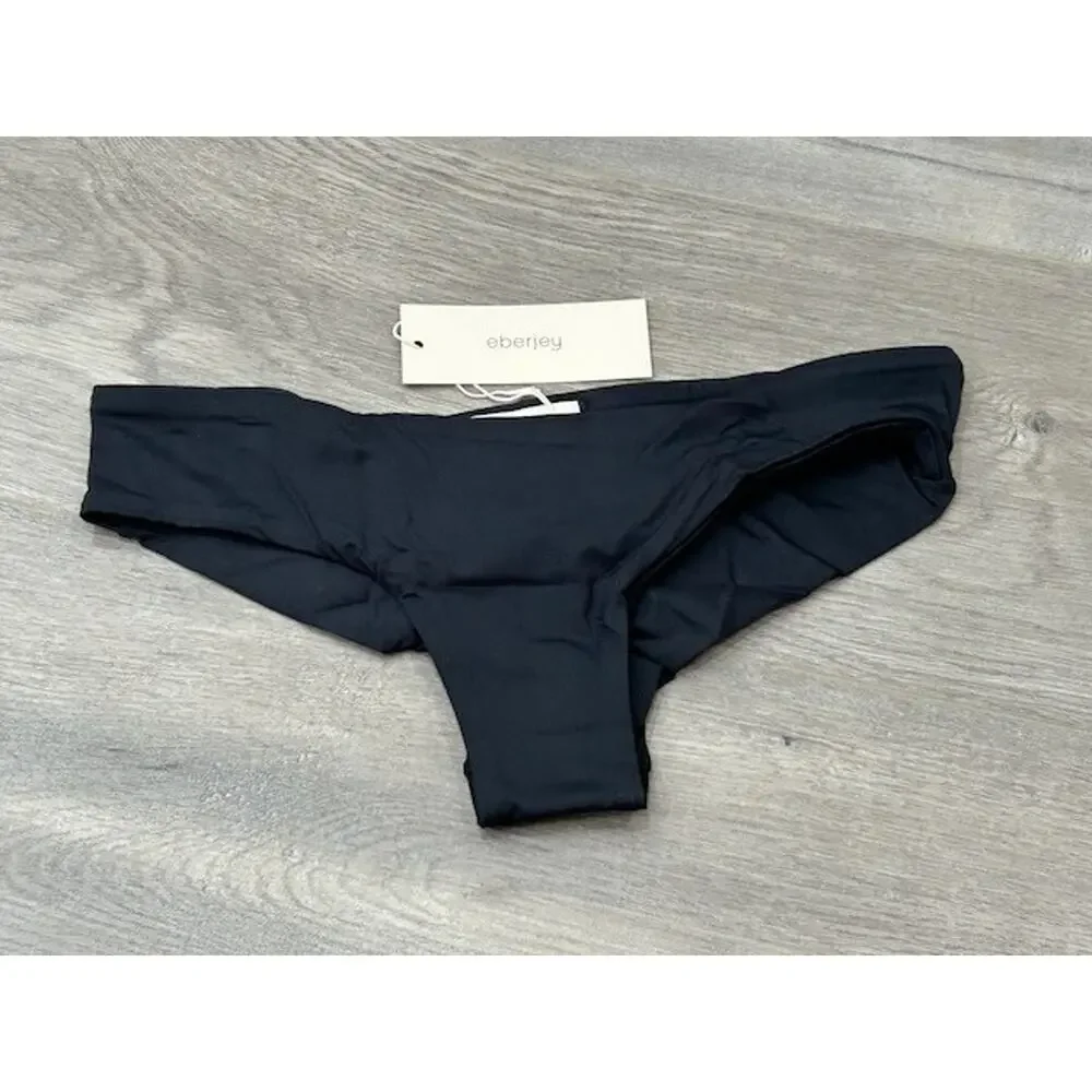 Eberjey Womens So Solid Coco‎ Bikini Bottom Low Rise Cheeky Black Size XS NWT - Picture 3 of 9